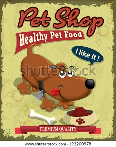 Vintage Pet Shop poster design