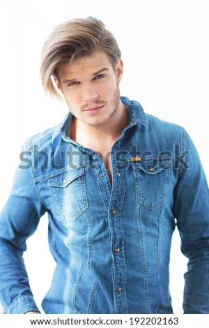 Portrait Of A Boy With Blond Hair Smiling Images And Stock Photos