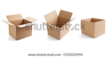 close up of  a cardboard box on white background Royalty-Free Stock Photo #1922032496