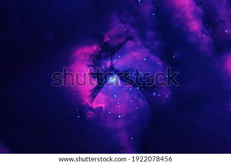 Beautiful colored galaxy on a dark background. Elements of this image were furnished by NASA. High quality photo