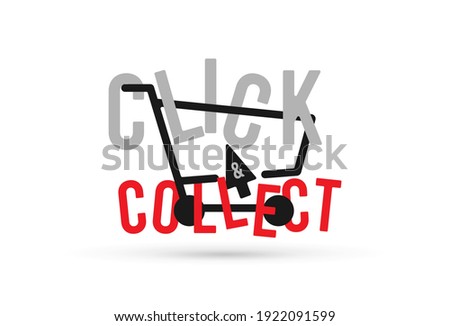 Click and collect business icon vector illustration