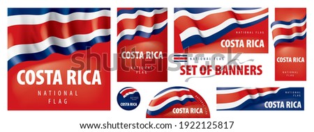 Vector set of banners with the national flag of the Costa Rica Royalty-Free Stock Photo #1922125817