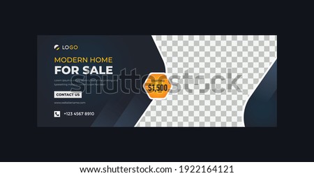 Perfect and modern home sale facebook cover banner template for real estate company, web ads