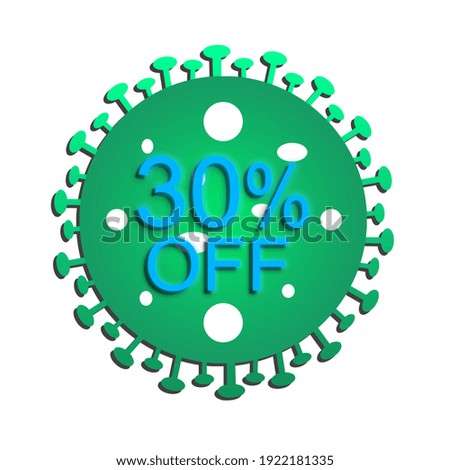 30 percent button icon isolated, 3d illustration