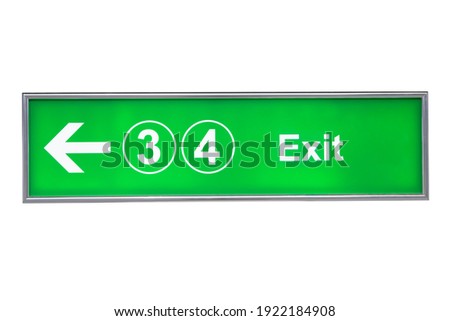Fire exit sign on isolate background