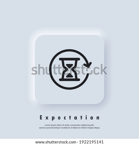 Time logo. Hourglass icon. Timer expectations. Wait. Icon hours. Vector EPS 10. Neumorphic UI UX Royalty-Free Stock Photo #1922195141