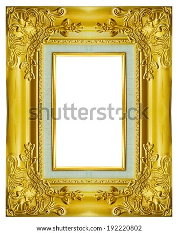 gold frame on the white background