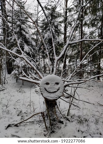 Happy face found from the forest