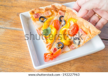 Easy meal with homemade pizza, stock photo