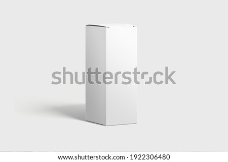 Real photo, Amber Glass Dropper Bottle and Box mockup template isolated on light grey background. High resolution. Royalty-Free Stock Photo #1922306480