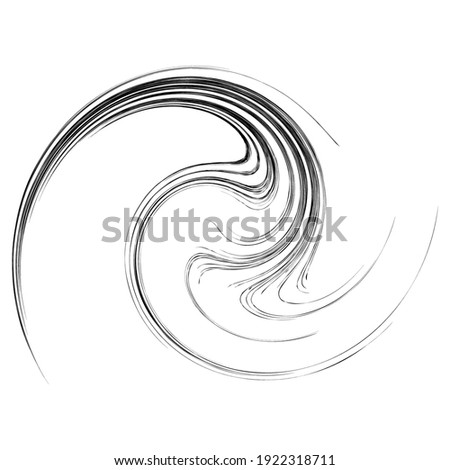 Spiral, swirl and twirl element. Helix, volute shape