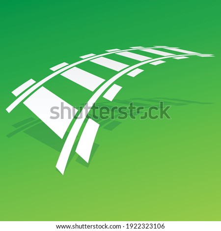 Traintrack, railroad, railway contour, silhouette vector illustration