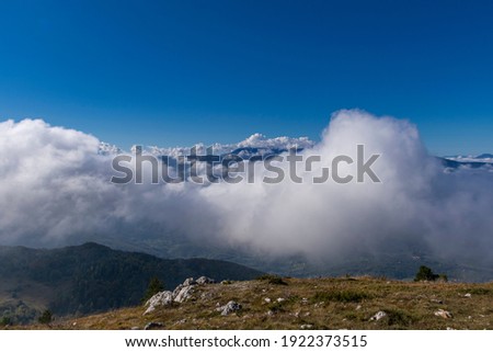 Cloud level view on the mountain