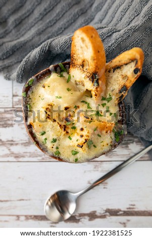 Homemade French Onion Soup with Bread