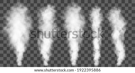 White smoke puff isolated on transparent background.. PNG. . Vector illustration Royalty-Free Stock Photo #1922395886