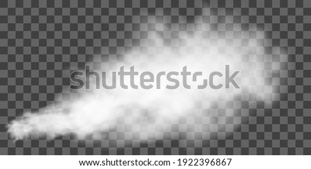 White smoke puff isolated on transparent background.. PNG. . Vector illustration Royalty-Free Stock Photo #1922396867