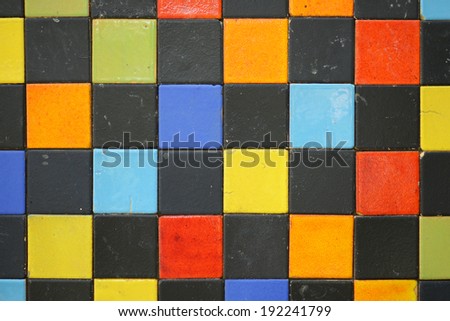 colorful small tiles wall