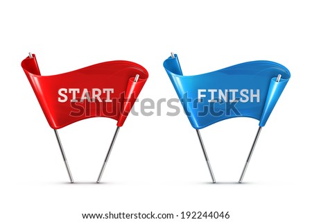 Start and Finish, vector illustration Royalty-Free Stock Photo #192244046