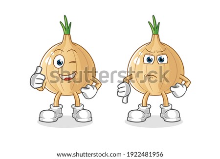 garlic thumbs up and thumbs down cartoon. cartoon mascot vector
