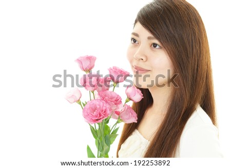 woman with beautiful  flower 