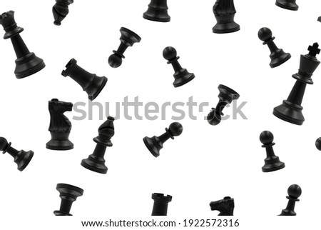 Black chess or chessman seamless pattern or falling with white background.Repeat object design.

 Royalty-Free Stock Photo #1922572316
