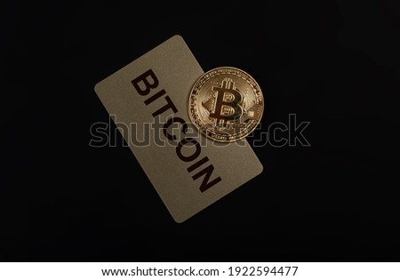 Bitcoin or BTC golden coin with sign of cryptocurrency.