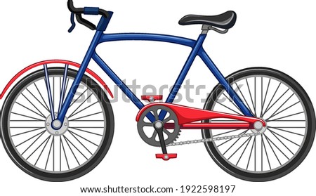 Bicycle cartoon style isolated on white background illustration