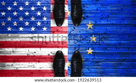 Transatlantic Relations, Common Future Europe And The USA - Political Business Concept Royalty-Free Stock Photo #1922639513