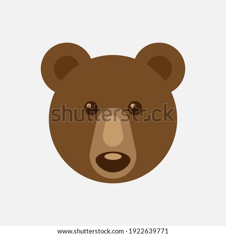 Flat design Bear vector illustration, isolated on white background