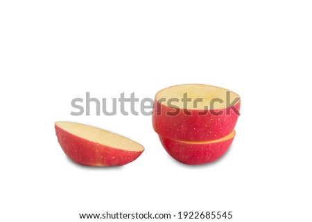 Sliced apple over white background,with Clipping path