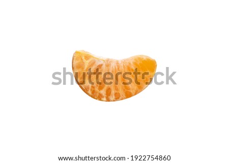 Mandarin slice isolated on a white background. High quality photo