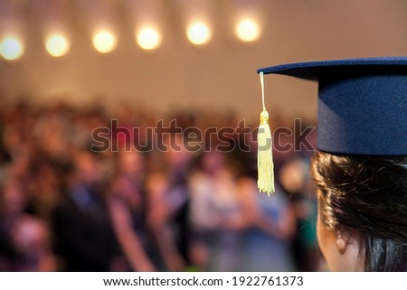graduating student. with an eye on the future, Brazil. formed. university graduation. School, education, blue graduation hat theme. Magic. Event. Freedom. People. Dreams. Have hope. Culture. To study. Royalty-Free Stock Photo #1922761373