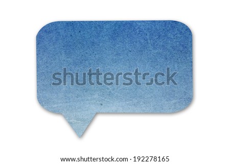 blue paper speech bubbles on isolated white background