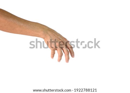Symbol empty hand holding isolated on the white background, withe clipping paths.