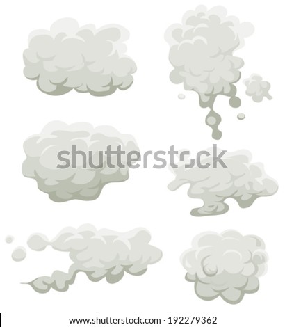 Smoke, Fog And Clouds Set/ Illustration of a set of cartoon clouds, smoke patterns and fog icons