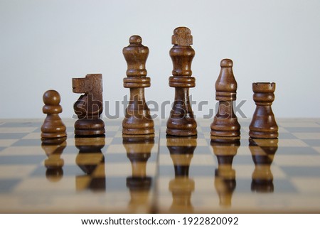 Chess photographed on a chess board. Chessmen.
