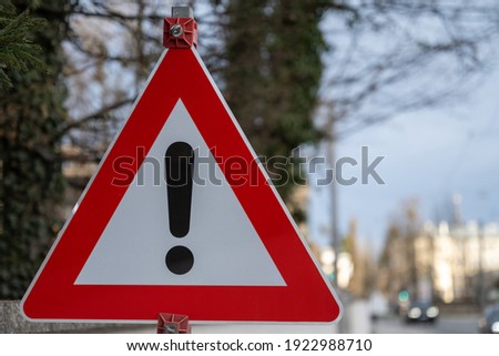 warning traffic sign in austria
