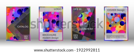 Liquid poster with round shapes.  A set of modern abstract covers. Future futuristic template with abstract balls for design of banner, poster, booklet, report, magazine.