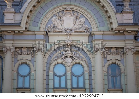  Closeup of acncient windows on building