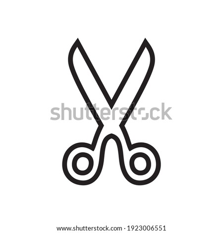 Scissors vector icon. Linear object symbol.