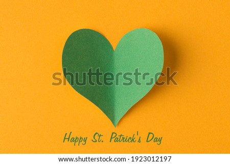 Flat lay close up view photo picture of green color heart isolated vibrant backdrop with text
