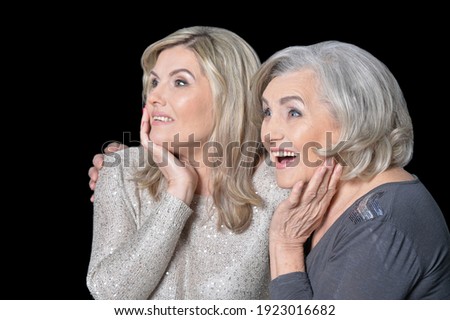 Close up portrait of beautiful senior women isolated