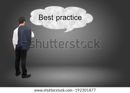 business man hand writing Best practice