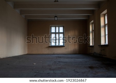 room with window in abandoned building
