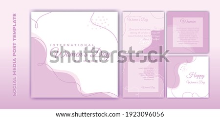Social Media post template. International Women's Day banner design. Set of social media template with pink feminine design. Good template for online advertising template. Royalty-Free Stock Photo #1923096056