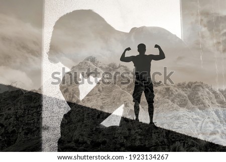 Mental strength, and overcoming life problems. Mental health and strength concept.  Royalty-Free Stock Photo #1923134267