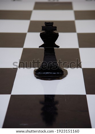Black queen on a chessboard