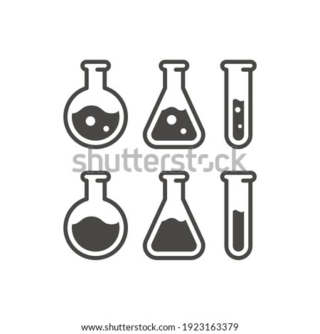 Test tube black vector icon. Chemistry lab flask, science symbol. Royalty-Free Stock Photo #1923163379