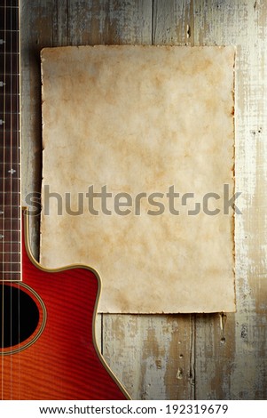 western noticeboard with guitar