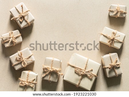 A brown gift box on a brown background
